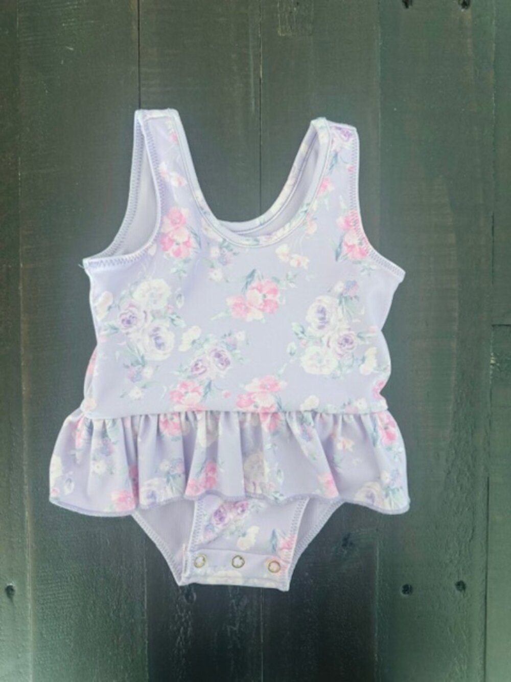 NWOT LOVESHACKFANCY Baby Tamia Floral Ruffle Swim 0-3M